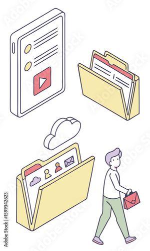 Digital file management illustration