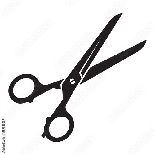 Classic barber scissors open ready for cutting hair