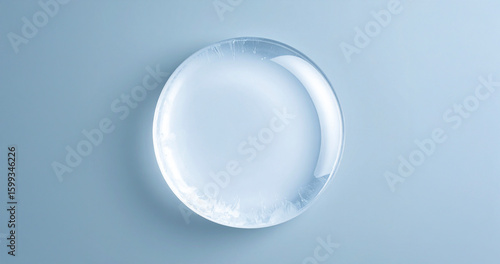 つるりと丸くて透明なガラスみたいな円のアブストラクト背景　AI生成画像