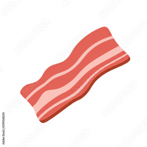 A vibrant illustration of a crispy bacon strip, showcasing its texture and color, ideal for food-related content