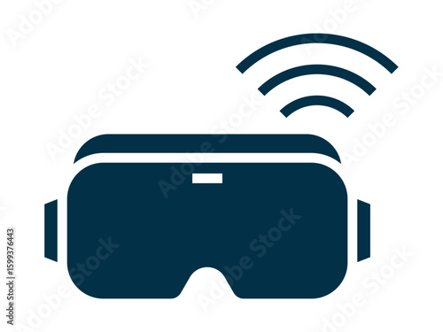 VR glasses icon. Technology glyph icon. Solid vector icons concept. Flat vector illustration.