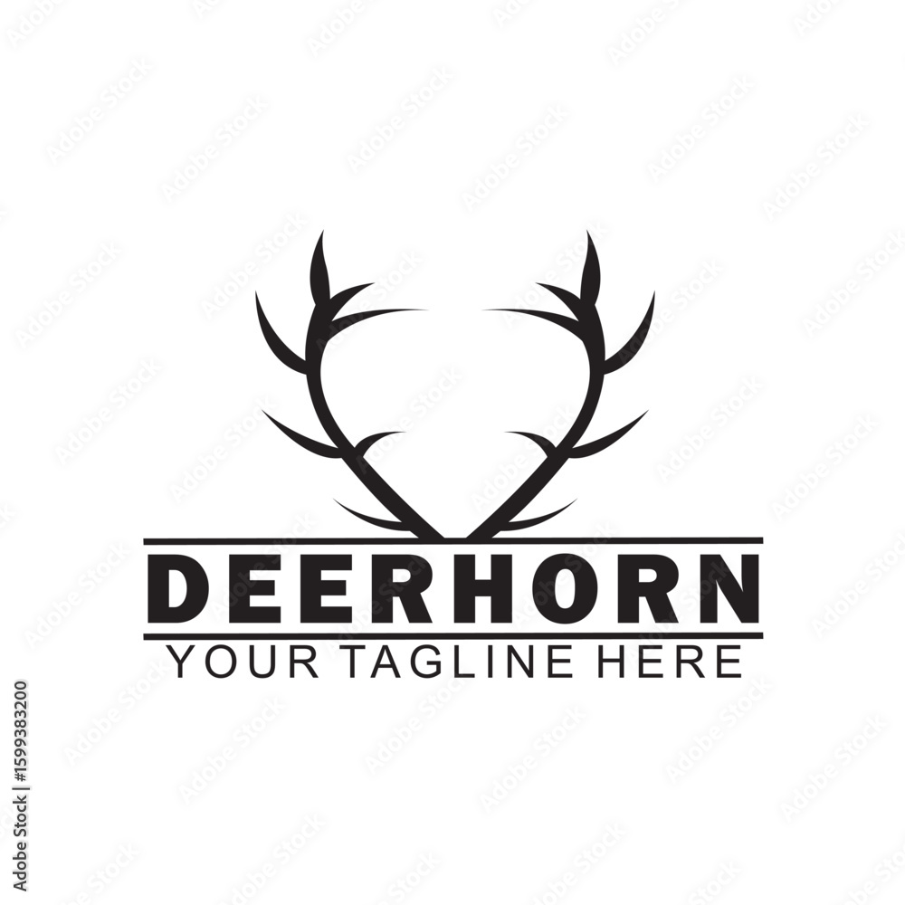 Fototapeta premium black deer antler logo