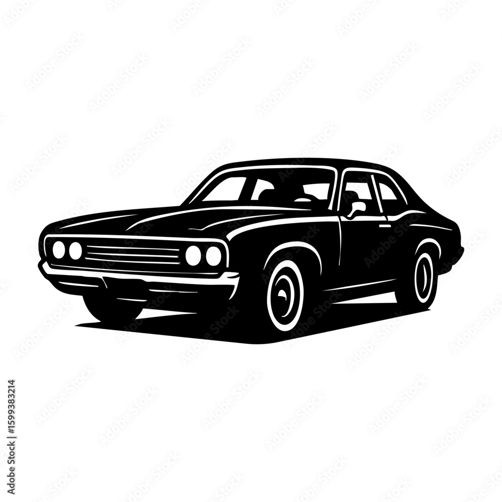 Naklejka premium Classic Muscle Car Silhouette