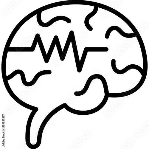 epilepsy icon illustration design with outline
