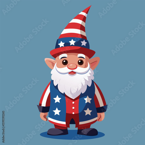 Patriotic Gnome Character american