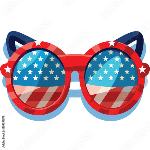 Patriotic star spangled novelty glasses American flag