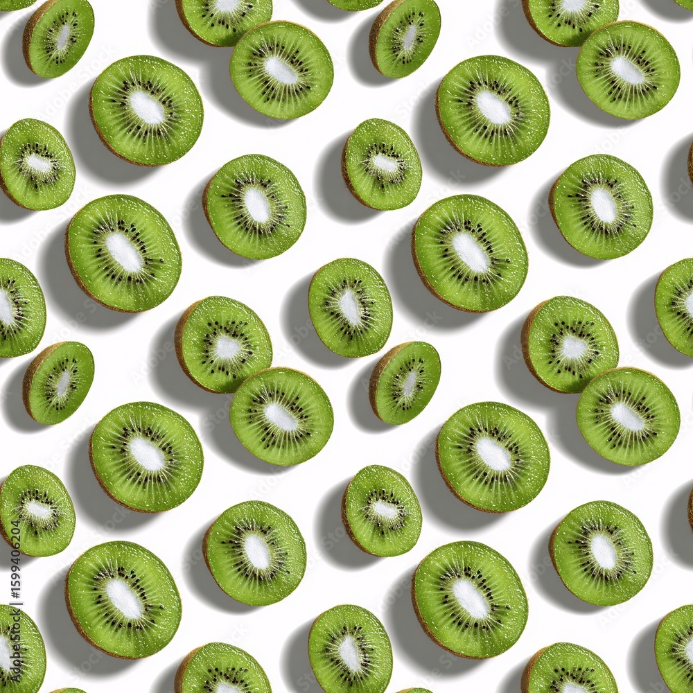 Fototapeta premium Fresh Kiwi Pattern for Seamless Tiling