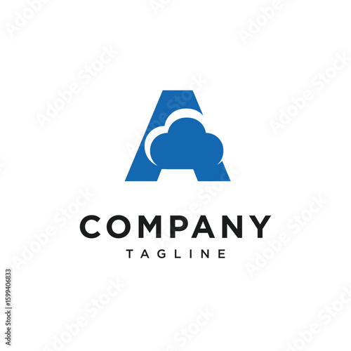Letter A Cloud Logo Icon Vector