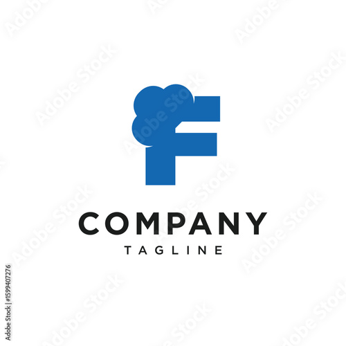 Letter F Cloud Logo Icon Vector