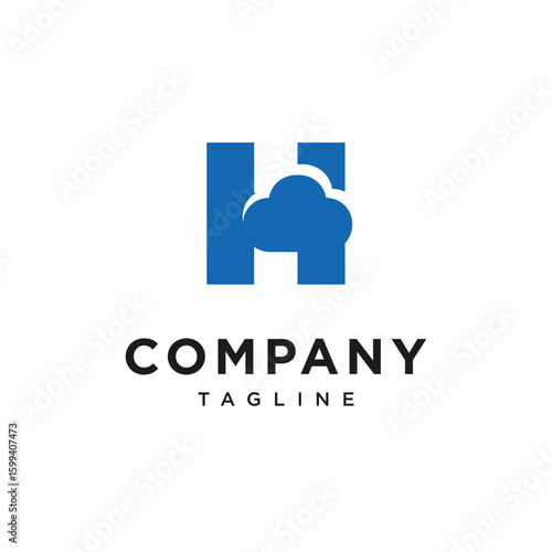 Letter H Cloud Logo Icon Vector