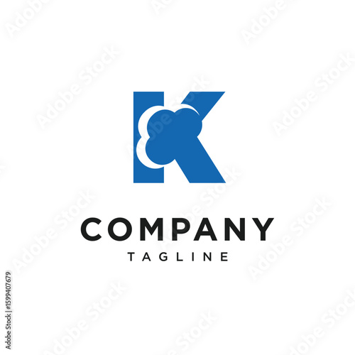 Letter K Cloud Logo Icon Vector