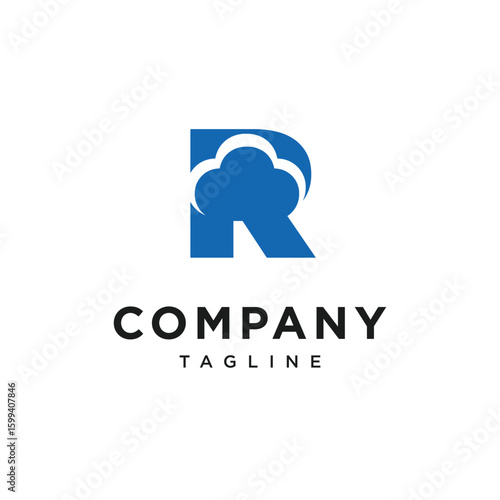 Letter R Cloud Logo Icon Vector