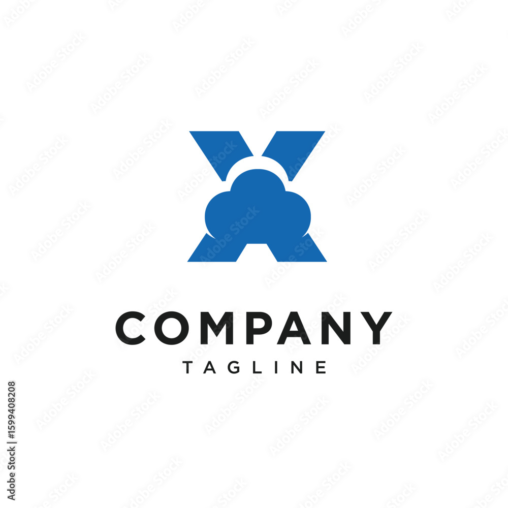 Obraz premium Letter X Cloud Logo Icon Vector