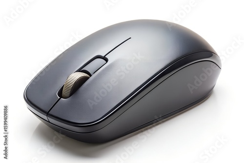 Sleek Wireless Computer Mouse with Scroll Wheel on a Clean White Background for Technology Concepts