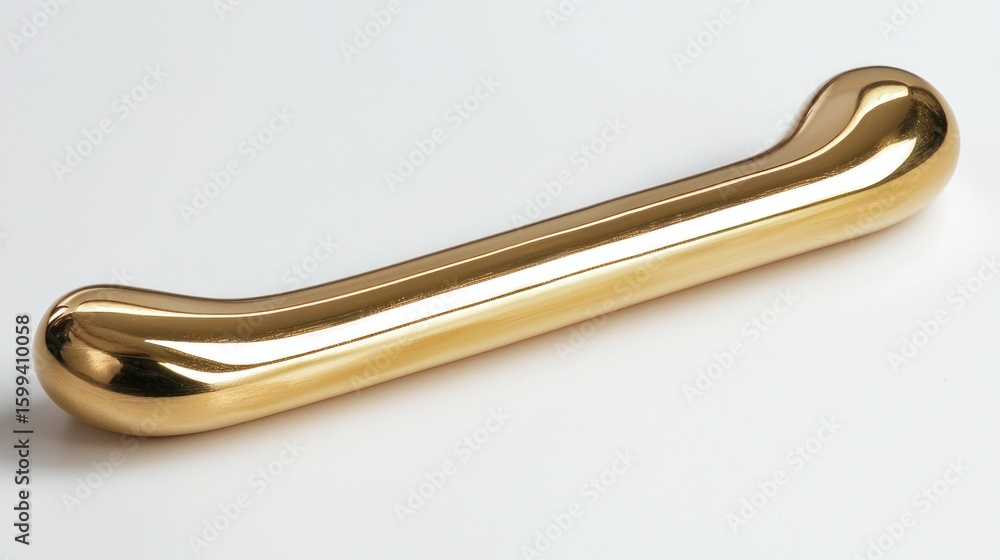 Fototapeta premium Polished gold handle with smooth curves