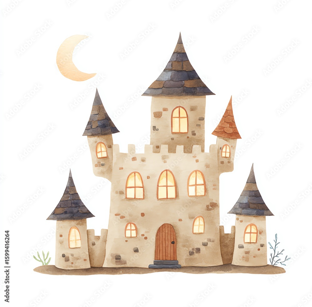 Obraz premium Fairytale Castle at Night