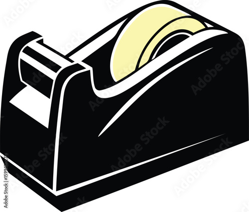 Clean tape dispenser isolated vector illustration, tape dispenser silhouette vector art, tape dispenser vector icon design