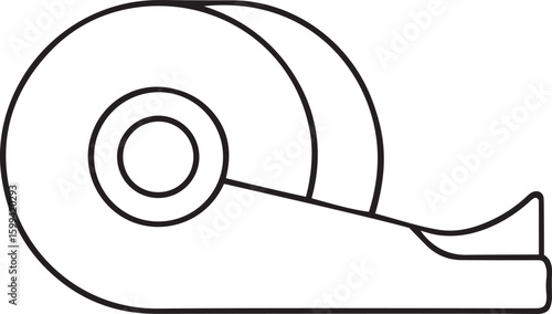Clean tape dispenser isolated vector illustration, tape dispenser line art vector graphics design, tape dispenser vector icon design