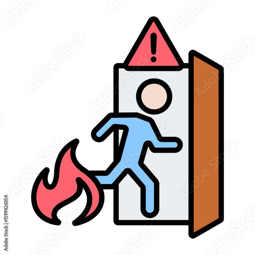 Fire Evacuation Icon.