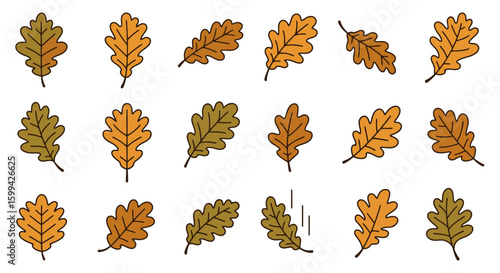 Oak Leaf Scatter: Autumnal Vector Illustration