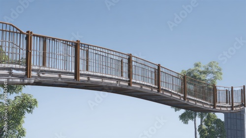 Curved pedestrian bridge