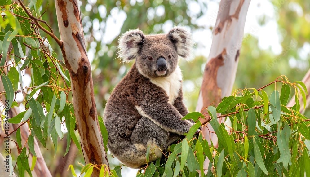 Fototapeta premium Koala in eucalyptus tree (1)