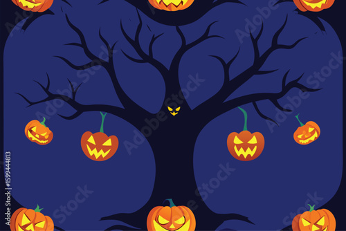 A ghostly carriage on a foggy road perfect for Halloween night vector illustration