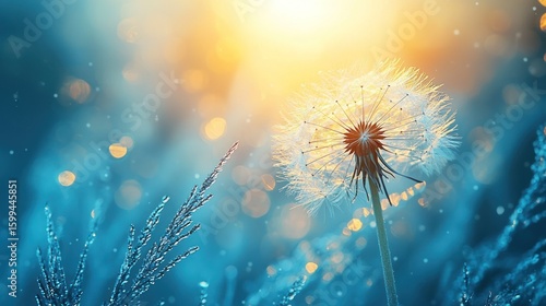 Dandelion Wishes: A Serene Sunset Bloom