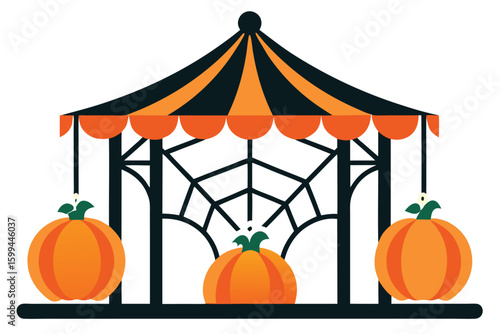 A glowing jack o lantern patch under moonlight perfect for Halloween vector illustration