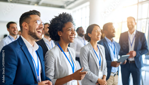 Happy business people conference.