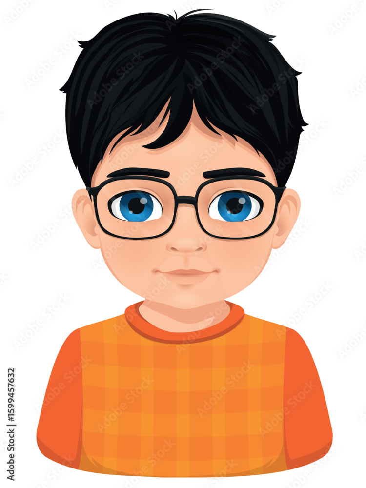 portrait of little boy with glasses portrait of little boy with glasses