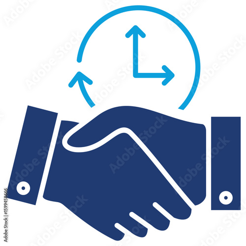 Same Day Settlements Flat Blue Icon