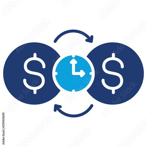 Real Time Remittances Flat Blue Icon