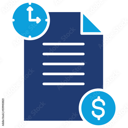 Bill Payment Flat Blue Icon
