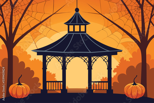 A glowing jack o lantern patch under moonlight perfect for Halloween vector illustration