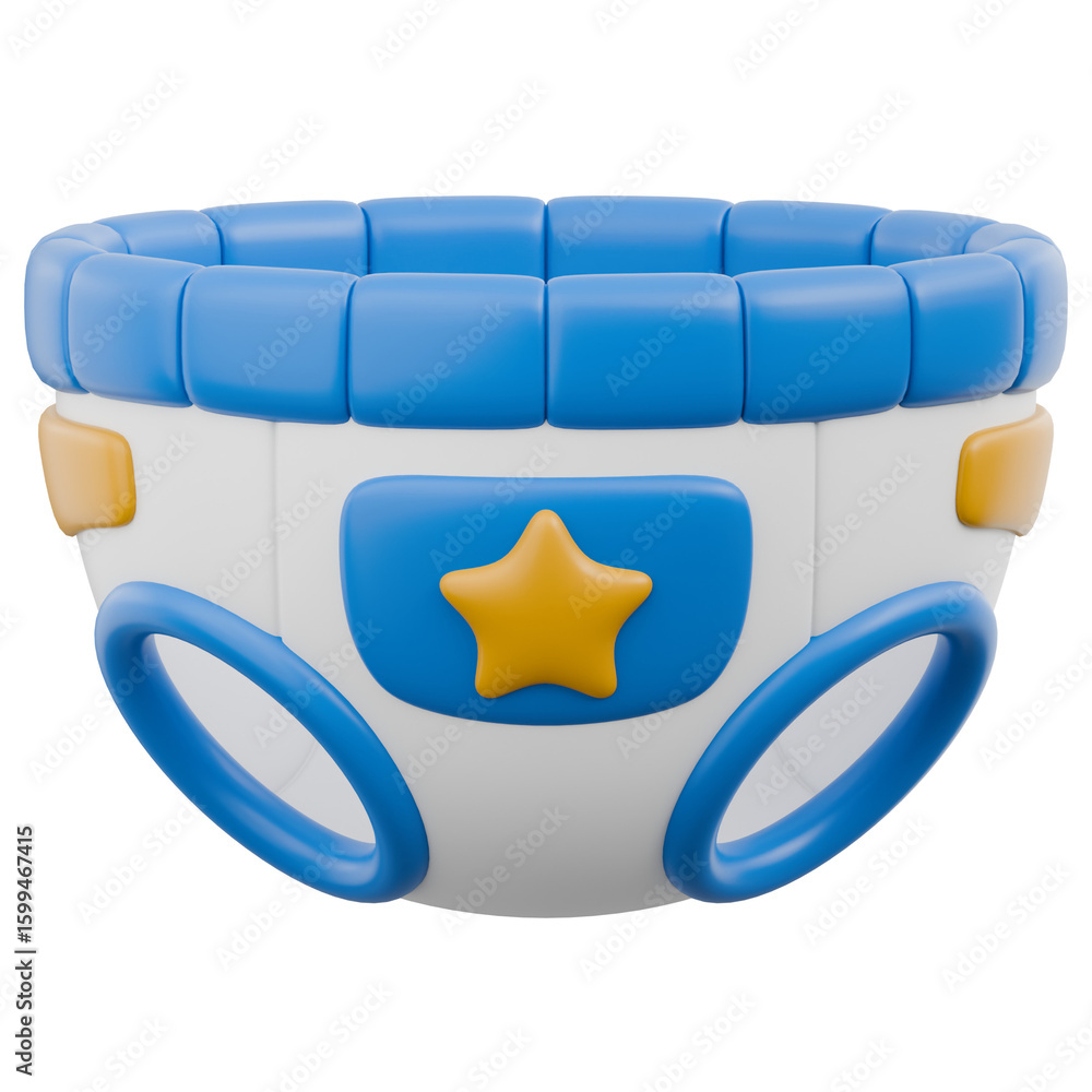 Naklejka premium Cute 3D Baby Elements and Toys Icon Newborn Essentials and Kids Play Object Gear Illustration Toddler Nursery Ornament Decoration Book