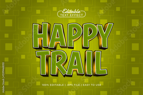 happy trail editable text effect with a play and game text style