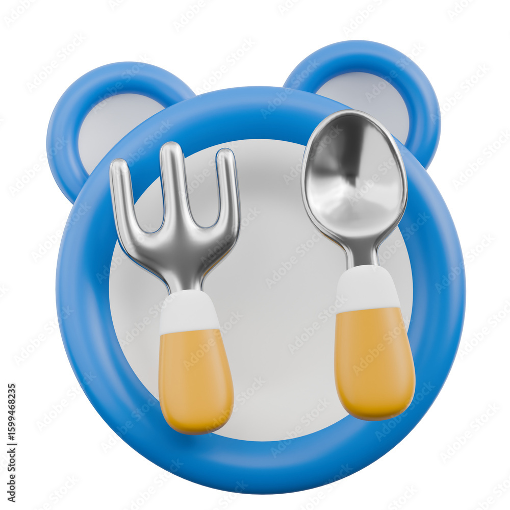 Naklejka premium Cute 3D Baby Elements and Toys Icon Newborn Essentials and Kids Play Object Gear Illustration Toddler Nursery Ornament Decoration Book