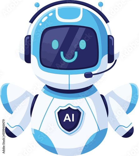 Ai customer service robot chatbot virtual assistant support vector illustration technology concept