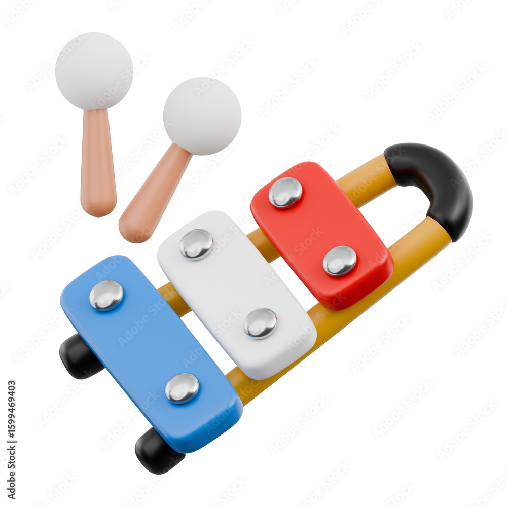 Naklejka premium Cute 3D Baby Elements and Toys Icon Newborn Essentials and Kids Play Object Gear Illustration Toddler Nursery Ornament Decoration Book