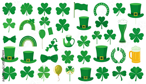 St Patricks Day Icons Set.