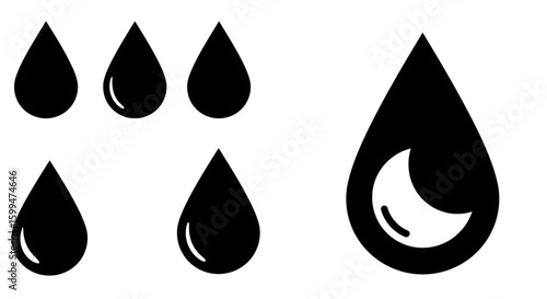Minimalist Vector Water Droplet Icon Set Collection