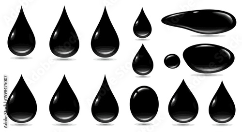 Minimalist Vector Water Droplet Icon Set Collection