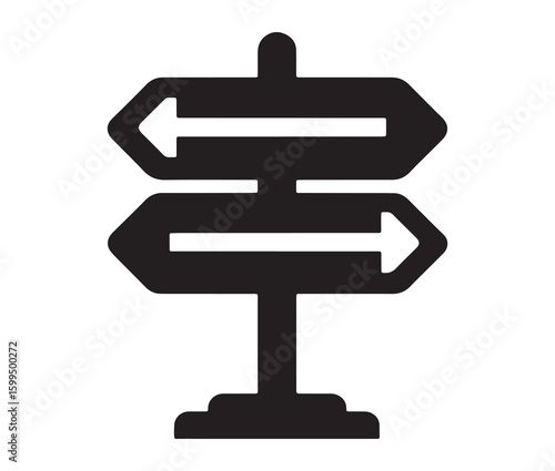 Minimalist signpost silhouette vector illustration.
