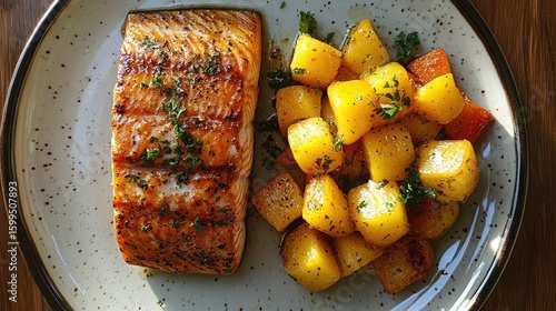 Wallpaper Mural Grilled Salmon with Roasted Root Vegetables Torontodigital.ca