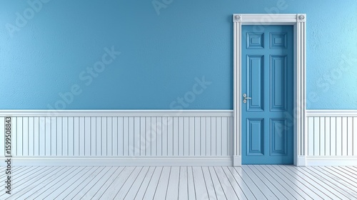 Wallpaper Mural Serene Blue Door Interior Design Torontodigital.ca