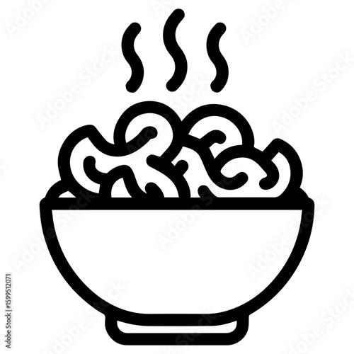 Mac and Cheese icon creamy pasta bowl comfort food symbol

