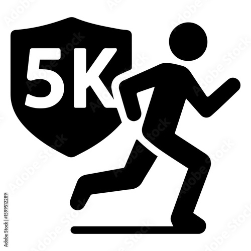5K marathon badge icon – runner and race distance symbol
