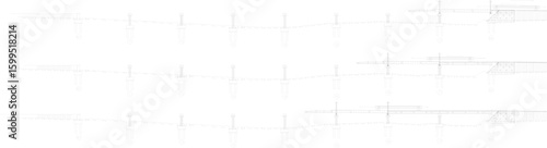 vector sketch illustration silhouette drawing design engineering architecture construction workflow construction of tram rail train on hill