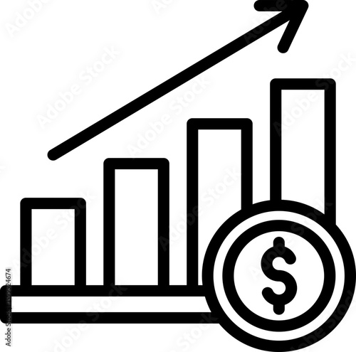 Black revenue icon - outline